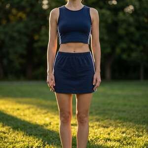 CW Sport Navy Blue Racer Stripe Athletic Skort #568